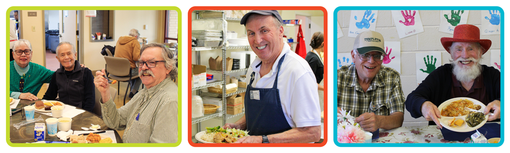 cafe guests and volunteers