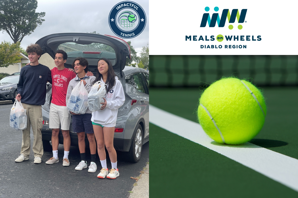 Impactful Tennis instructors delivering meals to seniors in Lafayette. 