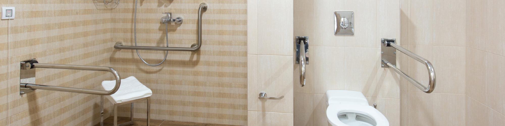 bathroom with handles