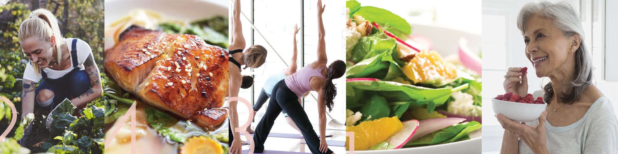 images of healthy people and food