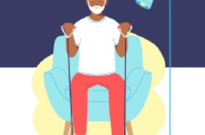illustration of senior exercising